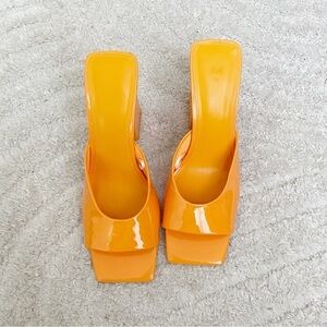 Orange Heeled Sandals